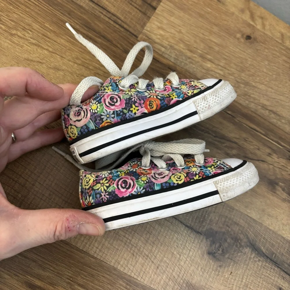 Converse Floral Print Low Top All Star Shoes Kids Sneakers Infant Baby Girl